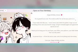 create a romantic digital love letter website