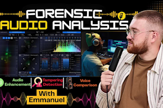 do forensic audio analysis, editing, cleanup, voice identification noise removal