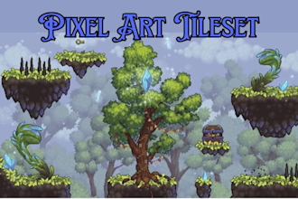 make pixel art tileset background sprite sheet rpg map 2d top down game assets