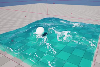 create realistic 3d water simulation, fluid effects, liquid