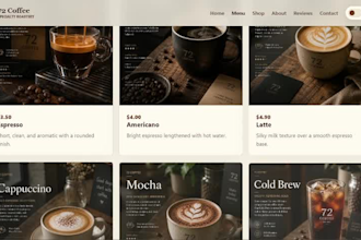 design a modern restaurant and cafe website