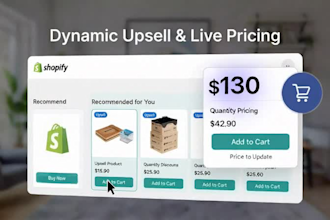 create shopify frequently bought together and upsell with live pricing
