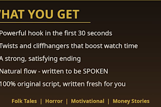 write story script for the youtube channel