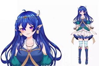 design and rig 2d vtuber model, vtuber avatar anime, live2d