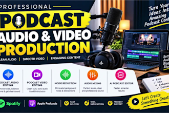 produce podcast audio video noise reduction mixing and ai podcast content