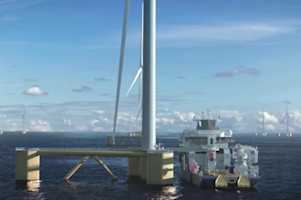 create 3d industrial animation engineering offshore wind turbine floating video
