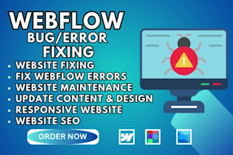 fix webflow bugs, update your site, and provide ongoing webflow maintenance