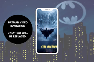 design batman birthday video invitation