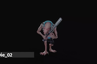 create high quality 3d game animations for creatures and characters