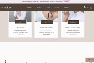 design nail salon website, beauty salon website, nail technician wix website