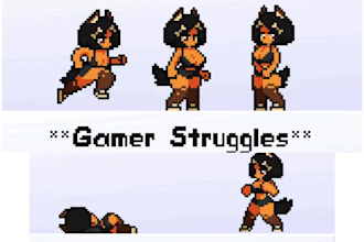 draw pixel art sprite sheet character, asset, tileset and animation