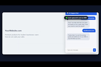 build a custom ai chatbot for website support, lead capture and CRM integration