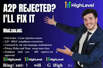 fix your rejected a2p 10dlc or ringcentral SMS registration