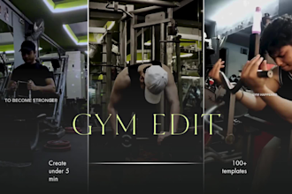 edit gym workout reels using capcut templates