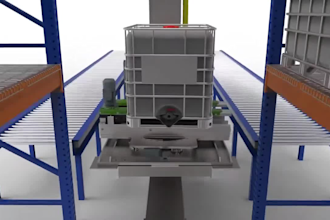create 3d industrial animation modern warehouse animation robotic picking arms