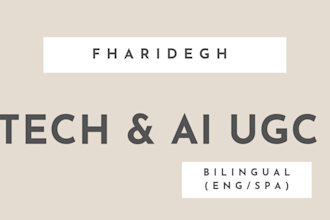 create a tech, app or ai ugc video in spanish and english