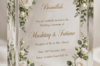 design luxury nikkah invitation card uk pakistani wedding london