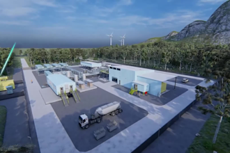 create 3d industrial hydrogen plant animation renewable energy engineering video
