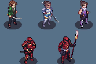 create pixel art character animation sprite sheet topdown isometric character
