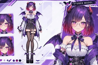 design and rig vtuber model live2d vtuber model 2d anime vtuber vtuber rigging