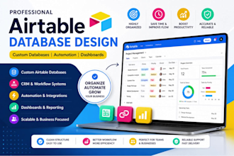 design custom airtable databases, CRM, dashboards and automation
