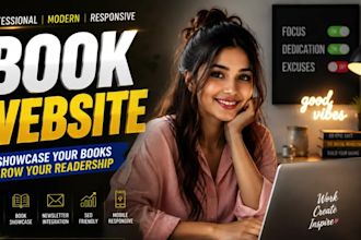 design a professional book author website, ebook website, author landing page