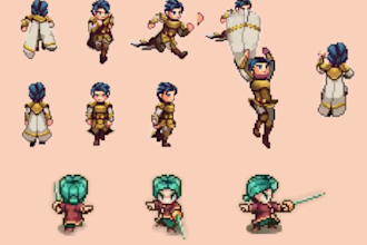 create custom rpg maker mv, mz, vx ace characters, npcs and battle sprites