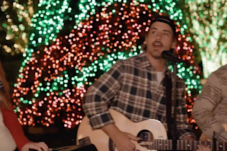 sing country music, christian christmas song, new year song with acoustic guitar