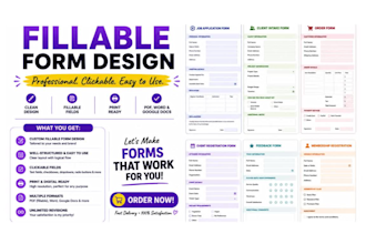 create fillable pdf form, contract form, legal form, interactive form design