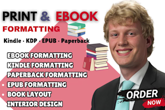 do book formatting for amazon KDP, book series kindle ebook, paperback and lulu