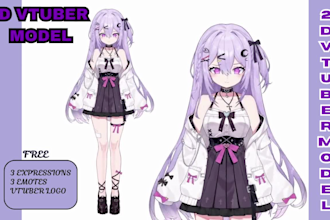 design and rig high quality live 2d vtuber model 3d vtuber rigging in anime art