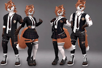 custom vrchat avatar furry vrc commission fursona nsfw vrchart model vr avatar