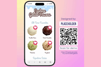 design custom qr code digital menu board, restaurant menu, animated menu