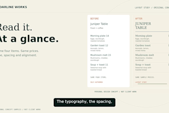 design a clear service menu or price list for your business