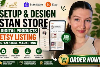 setup and design stan store digital products etsy listing stan store marketing