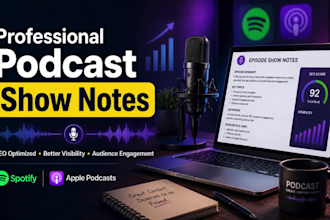 write SEO podcast show notes and episode descriptions