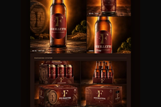 design a brand identity board with packaging mockups