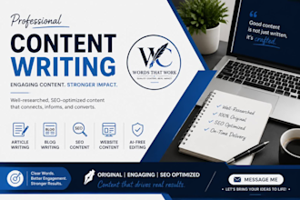 reliable content writer for blogs, articles, web content