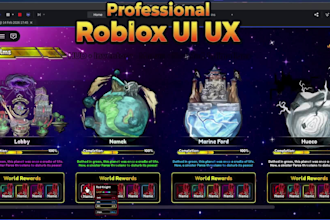 design professional roblox UI UX, game UI, animations, scripted interfaces