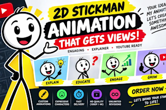 create 2d stickman animation viral video stick figure animation