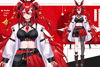 draw and rig 2d vtuber model vtuber rigging live2d vtuber model 2d vtuber