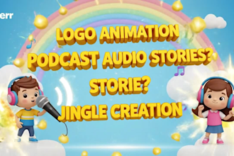 create kids youtube intro outro logo animation podcast audio stories jingle