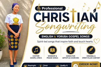 write original christian worship song lyrics based on bible scripture