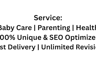 write SEO bangla health and baby care blog articles