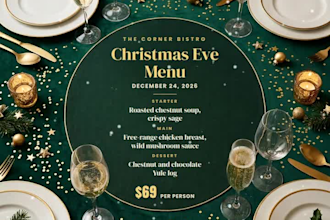 design your restaurant christmas menu or holiday food flyer