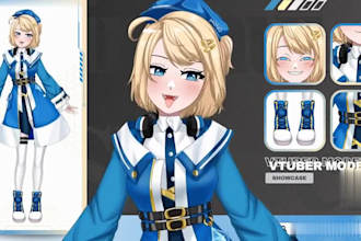 design and rig live2d model, 2d vtuber rigging, anime vtuber, avatar commission