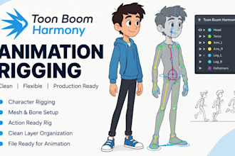 animate 2d characters in toon boom animate rig in toon boom harmony