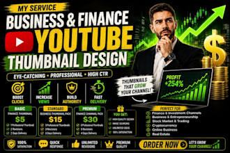 design professional business and finance youtube thumbnails