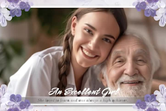 create cinematic memorial slideshow, funeral tribute and photo slideshow video