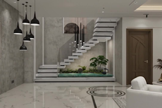 design modern interior with detailed elevation and 3d views